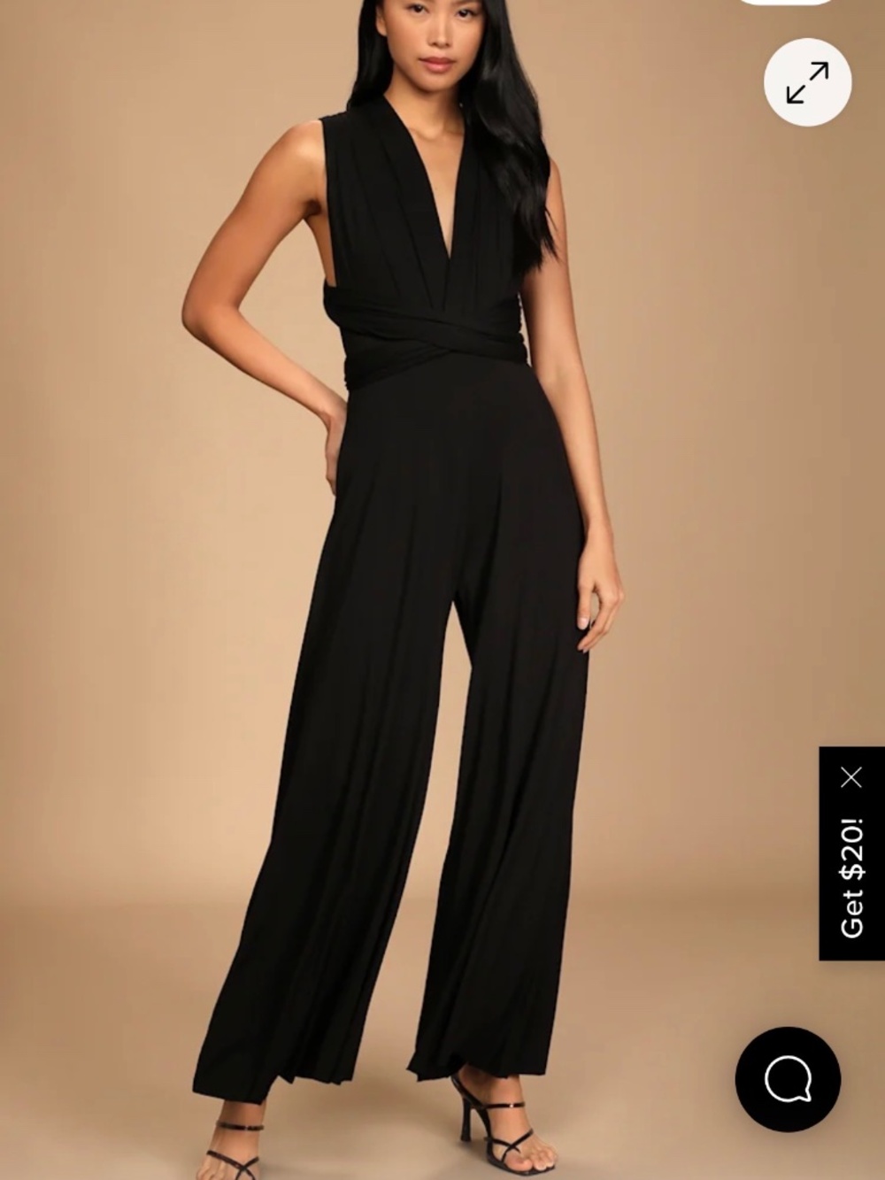 Lulus Chic By Trade Black Convertible Wide Leg Jumpsuit - Size XS
